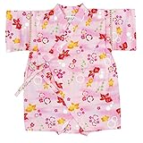 アスナロ（甚平） 甚平 ベビー 女の子 子供 日本製生地 金魚柄 綿100％ ロンパース80 ピンク