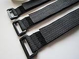【YAS TRADING】　結束　固定　マジックテープ式　バンド バックル付き　　幅3cm×長さ50cm　【黒】　5本セット