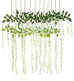 Yatim 12パック3.6フィート人工花シルクWisteria Vine Ratta Hanging花、ウェディングガーデン花柄インテリア ホワイト Yatim