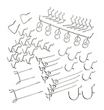 jtw- Assorted Pegボードフック壁ストレージシェルフツールオーガナイザー表示ハンガーストレージ表示スチールクロームカラーセット50個。
