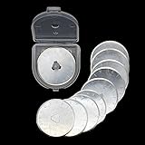 28mm耐久性ロータリーカッターブレード10個入り + プラスチックケース付き