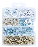 90ピース、カップフック、ねじ目の詰め合わせキット、天井フック、真鍮メッキ、ビニールコーティングカップフック、モバイルの、カップ、風鈴、Lanterns and More toハング壁または天井に。