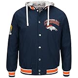 Denver Broncos NFLメンズSuper Bowl 50 Champions Commemorative Cotton Canvasジャケット取り外し可能フード付き XLarge