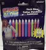 Amscan GleamingアソートカラーSuper Glow Stick Necklaces値キットパーティーアクセサリー( 10ピース)、マルチカラー、2 "