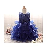 Candykids 供ドレス ベビードレス ベビーデイジー　赤ちゃん ティアードスカート　ベビーセレモニー　子どもドレス ワンピース　お嬢様 　ウェディングドレス　女の子 フォーマルドレス (80cm