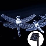 IFLYING ソーラーストリングライト　20 LED防水　超高輝度　トンボクリスマスライト クリスマスツリー　庭　パティオ　結婚式　パーティー　休日の装飾品　 (ホワイト)