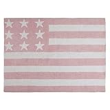 Lorena Canals Washable Rug (Flag American/Baby Pink) by Lorena Canals