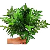 Artificial Plants Shrubs : Z-Liant Pack of 4 Faux Plastic 36cm Bracken Leaves,Fake Simulation Greene