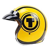 DGF ヘルメットレトロオートバイ内蔵レンズハレークルーズヘルメット機関車サンシェード軽量ヘルメットハーフヘルメット (色 : A, サイズ さいず : M)