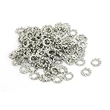 uxcell ロックワッシャー 3mm内径 炭素鋼 亜鉛メッキ 外部鋸歯状 150個入り
