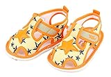 【SEBLES】ベビー 赤ちゃん 女の子 男の子 ユニセックス 靴 サンダル スター 星 カラー マジックテープ 涼しい コットン 綿 夏(オレンジ,15)