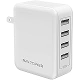 RAVPower USB 充電器 [4ポート/40W/折り畳み式プラグ/急速充電] AC アダプター iPhone/iPad/Android その他のUSB機器対応 RP-PC026 ホワイト