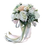 Blesiya ウェディングブーケ　ブライダル　フラワー　エレガント　バラの 造花　ブーケ 花束