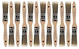 1 "フラットペイントブラシMedium Stiff。GREAT for Professional画家とHomeowners。壁ペイントブラシ、デッキ、フェンス、トリム、内部&外部。 12 EA 1"
