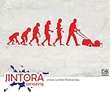 JINTORA ステッカー/カーステッカー - Evolution lawn mower - 進化芝刈り機 - 200x60mm - JDM/Die cut - 車/ウィンドウ/ラップトップ/ウィンド