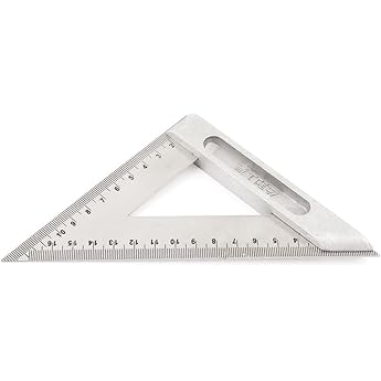 Amazon Co Jp Uxcell 三角形の直角定規 ステンレススチール素材 0 12cm 0 17cm シルバートーン 産業 研究開発用品