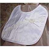 Silk Dupioni Bib with Flower by Little Things Mean A Lot