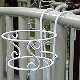 Kicode ハンギングラック バルコニーの植物 クリエイティブメタルアイアン ラウンドクロス フラワーポットラック 装飾花 手すりフェンスアウトドア