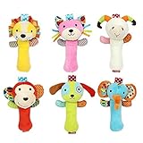 LanLan 1pcs赤ちゃん音楽漫画Plush Hand Bell stuffed animals RattlesスティックMusical Toy Kidsドラムパーカッション楽器ベビーカーアクセサ