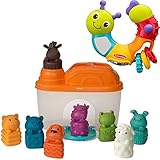 Infantino Topsy Turvyツイスト再生Caterpillar Rattle and Animal Shapes SortingバーンアクティビティLearningおもちゃfor赤ちゃん