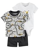 カーターズ Carter's 正規品 セット 半袖Ｔシャツ+半袖ボディスーツ+半ズボン3点セット☆はたらく車☆ 9M(70-75cm)