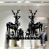新しい到着クリスマスショップウィンドウデカールクリスマスElksリムーバブル部屋装飾ビニールの壁のステッカー新しい年クリスマスパーティーブラック18.3 X 45.6インチ