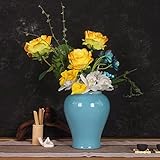 BAGEHUA 人工の花絹の装飾的なセラミック壺リビングルームホテルの部屋の床の装飾花の花柄のスーツ、花瓶の花アート