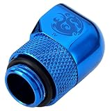 Bitspower IG1/4インチスレッド用 ロータリー(360度回転) 90度角 エクステンダー ロイヤルブルー