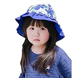 (スマイル ワキキ)Smile YKK バケット ハット キッズ サファリハット 女の子 つば広 ベビー帽子 赤ちゃん フリル 顎紐 プリント 54