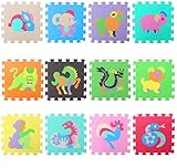 BYM かわいい パズルマット ジョイントマット セット フチ付き お部屋の防音対策 カラーマット バリアフリータイルマット30×30×1cm おすすめ