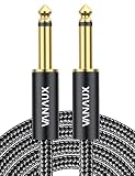 VANAUX ギター ケーブル 6.35mmギターシール TS ステレオプラグ モノラル オス-オス エレクトリックギター、ベース、ミキサー、キーボード、電子ドラムに対応 (S-S, 8M)