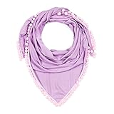 MayLily Premium | ポンポン付トライアングルバンブーショール | 竹ビスコース | 抗アレルギー | 抗真菌 | ポーランドで縫製 | 多くの色