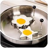LuxBene(TM) キッチン1個ラウンドステンレス鋼のパンケーキモールド目玉焼き金型パンケーキモールド＆ラブ形クックフライドエッグ型枠卵ツールD2