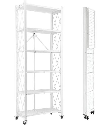 Amazon.co.jp: 【Amazon.co.jp限定】 QIUYMI 折りたたみ収納ラック 棚