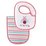 Luvable Friends Baby Bib and Burp Cloth Set, Pink by Luvable Friends