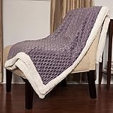 popularhome豪華なミンクマイクロファイバーウルトラソフトPlushリバーシブルマーメイドThrow Blanket ( 50 x 60」） パープル