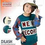 (ディラッシュ) DILASHチェック柄切替えトレーナー/冬 裏起毛 トレーナー 90 オフホワイト