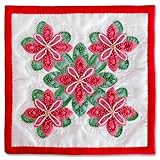 刺繍キット ビーズがキラリ ハワイアンシャドーキルト #1 タペストリー ポインセチア 手芸 ハンドメイド 作成 手作りキット 8001001