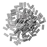 Baoblaze 約100個　ダブル　バレル　クリンプ　スリーブ　真鍮　銅　チューブ　コネクタ　　全2サイズ - 1.8mm