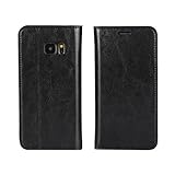 Golikef Samsung Galaxy S7 Edge ケース カバー バンパー 手帳型 高級 本革 レザー 色鮮やか レトロ な book case 型 柔らかいシリコンTPUラバーカバー ス