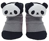 ツイン ベビーソックス パンダマスコット付 11cm - 13cm シンプル無地 ブラック