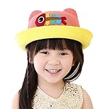 子供用 帽子 春　夏　UV対策　かわいい　魚骨柄　薄赤