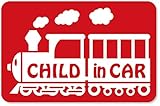 imoninn CHILD in car ステッカー　【マグネットタイプ】　No.19　汽車　（赤色）