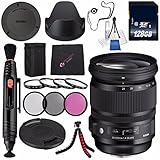Sigma 24 – 105 mm f / 4 Dg OS HSM Artレンズfor Nikonf # 635306 + 82 mm 3 Pieceフィルタキット+ 128 GB SDXCメモリカード+レンズペンクリーナー+布+柔軟な三脚バンドル(インターナショナルモデル保証なし