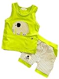オルル (OLULU）キッズ ベビー 上下セット セットアップ タンクトップ ショートパンツ ２点セット 80 グリーン