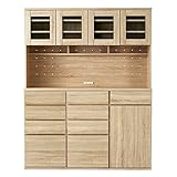 LOWYA（ロウヤ） 食器棚 キッチン収納 選べる7タイプ レンジ台 カップボード 木目調 大容量収納 幅144㎝ タイプB+B+C