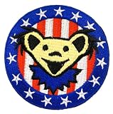 ワッペン キャラクター DEAD BEAR デッドベア 星条旗 アメリカン ロックバンドアメカジ アイロン接着 刺しゅう アップリケ パッチ