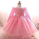 Tovadoo 子供服 女の子 ドレス ワンピース 長袖 レース フォーマル プリンセス 姉妹揃い 可愛い おしゃれ 結婚式 発表会 6ヶ月-6歳