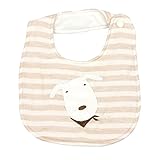 今治タオル PONちゃん ボーダー セルビエ (ベビースタイ, ベージュ)