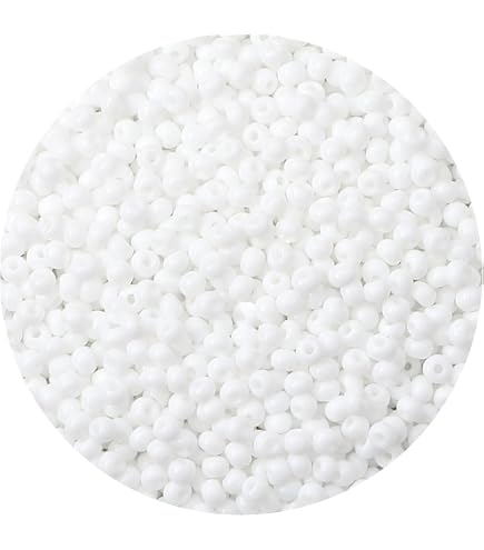Preciosa Czech Glass Seed Beads 8/0 – Opaque Pearl White, 500g Bulk Bag (Approx. 21,000 Beads)